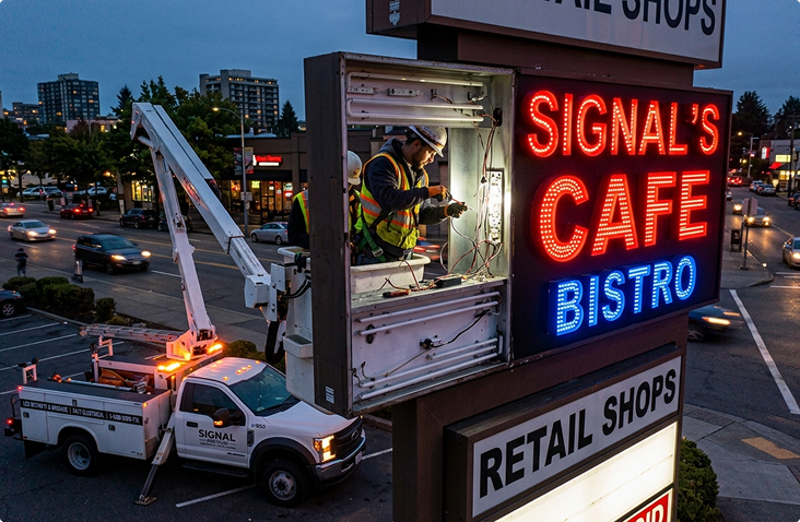 Why the Electrical Work Decides How the Sign Performs